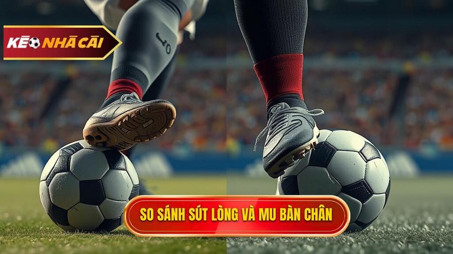 Bảng so sánh giữa sút bằng lòng bàn chân và mu bàn chân